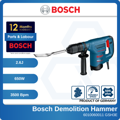 Bosch GSH3E Demolition Hammer 3.6kg/650W/240V 0611320703