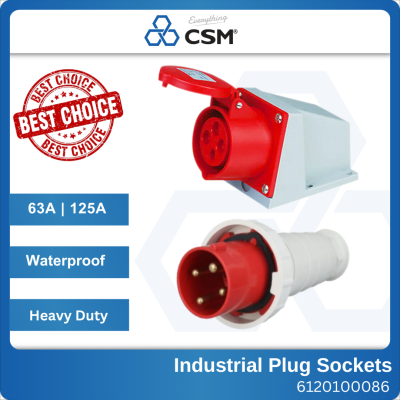 [CLEAR STOCK] Industrial Flat Wall Plugs Top Socket 63A 4 Pin